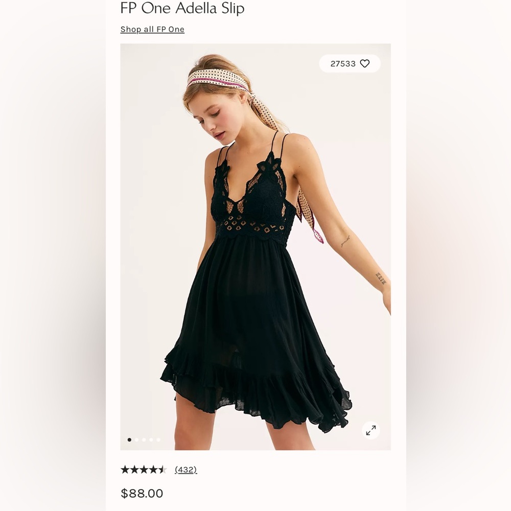 Free people one Adella slip dress